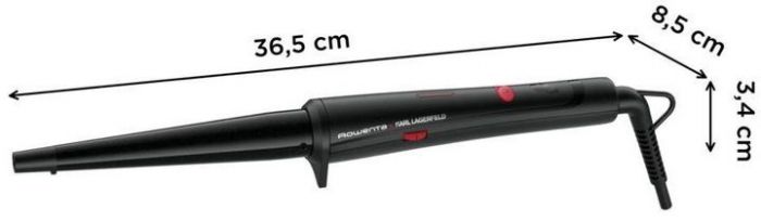 Плойка Rowenta x Karl Lagerfeld Conical Curler, конусна, 40Вт, 120-200С, турмалін, чорний