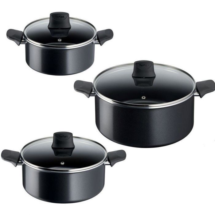 Набір посуду Tefal Generous Cook, 6предметів, алюміній, бакеліт, скло, чорний