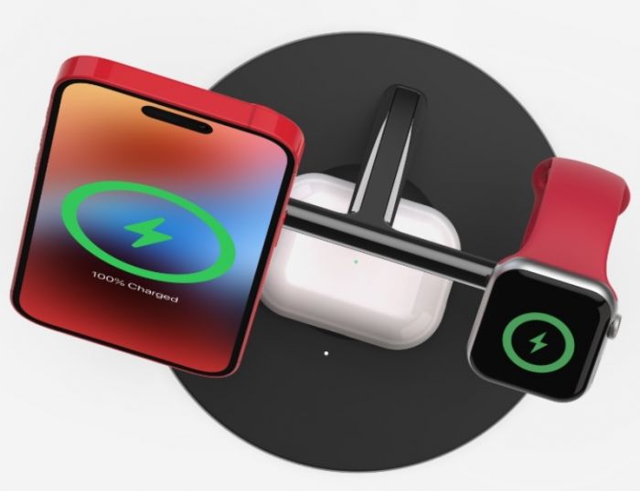 Зарядний пристрій бездротовий Belkin 3в1 MagSafe iPhone/Watch/AirPods Fast charger, чорний