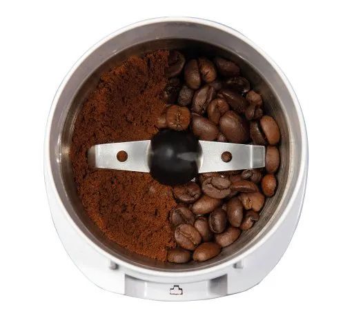 Кавомолка Gorenje роторна 150Вт, об'єм зерен-60г, 3 ступеня помолу, пластик/метал, білий Кавомолка Gorenje роторна 150Вт, об'єм зерен-60г, 3 ступеня помолу, пластик/метал, білий