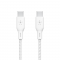 Кабель USB-C > USB-C заряджання/синхронізації Belkin 3м, 100Вт, Type-C, плетений, білий