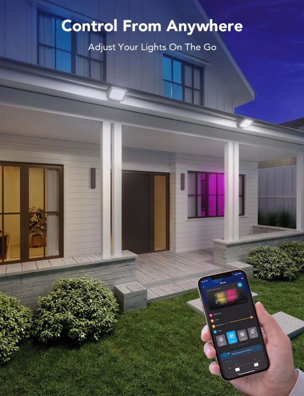 Набір настінних світильників Govee H7060 LED Smart Flood Lights, 4шт, RGBICWW, WI-FI/Bluetooth, чорний