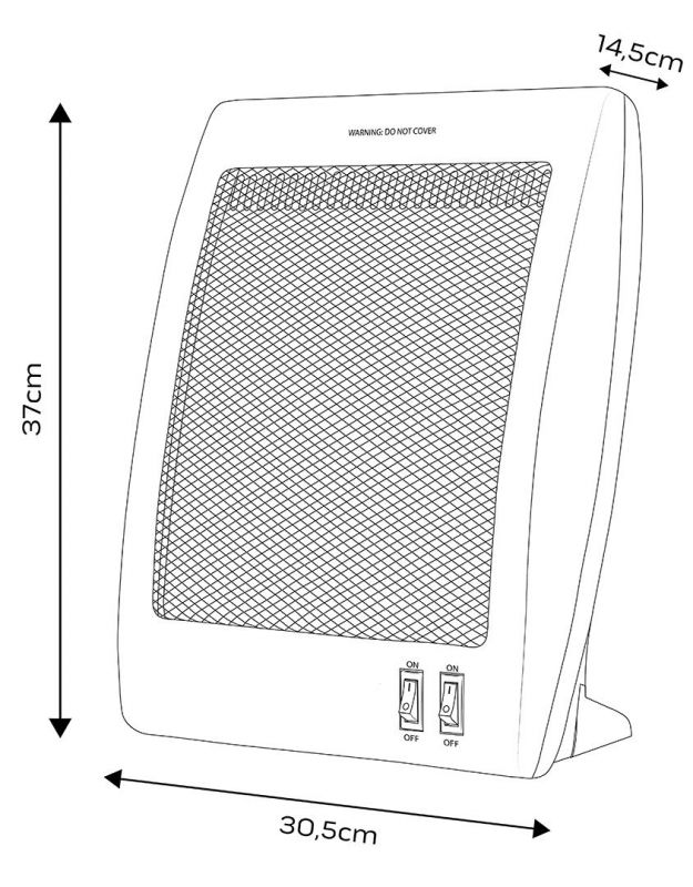 Обігрівач інфрачервоний Neo Tools, 800Вт, кварцовий нагрів. елемент, білий