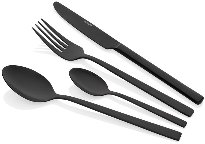 Набір столових приборів ARDESTO Black Mars Favola, 4 прибори, нержавіюча сталь, чорний