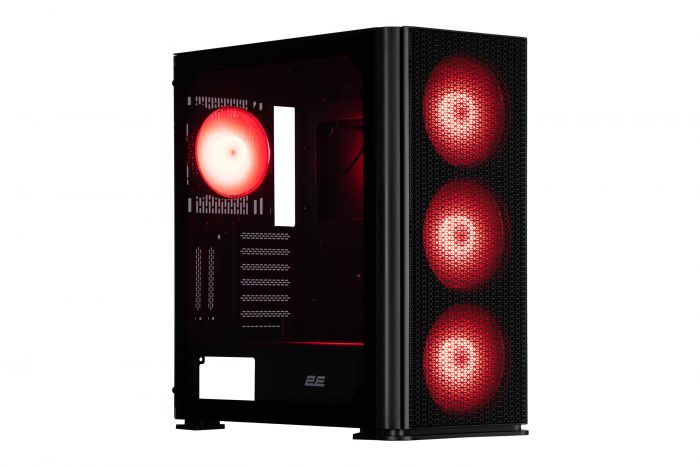 Корпус 2E GAMING Vertex GI01B без БЖ 2xUSB3.0, 1xUSBType-C, 3x140мм ARGB, 1x120мм ARGB, VGA 380мм, LCS ready, контролер з пультом, TG Side Panel, EATX, чорний