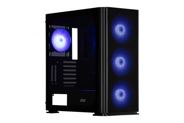 Корпус 2E GAMING Vertex GI01B без БЖ 2xUSB3.0, 1xUSBType-C, 3x140мм ARGB, 1x120мм ARGB, VGA 380мм, LCS ready, контролер з пультом, TG Side Panel, EATX, чорний