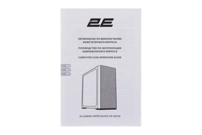 Корпус 2E GAMING Vertex GI01B без БЖ 2xUSB3.0, 1xUSBType-C, 3x140мм ARGB, 1x120мм ARGB, VGA 380мм, LCS ready, контролер з пультом, TG Side Panel, EATX, чорний