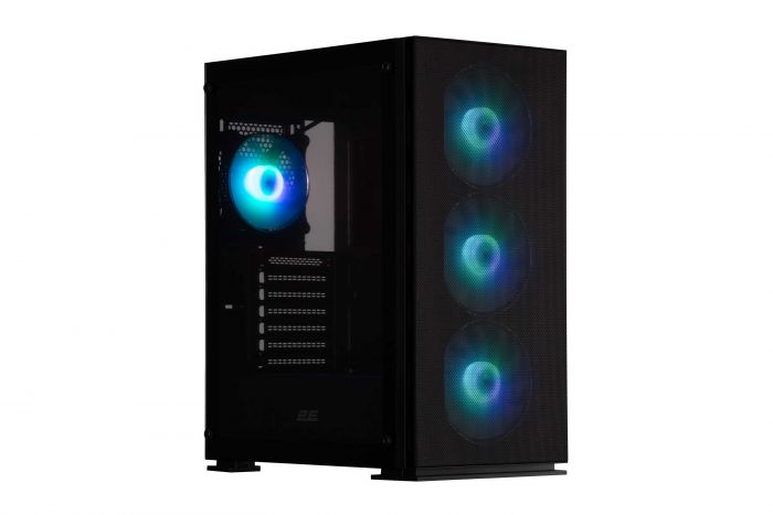 Корпус 2E GAMING Virtus Neo G3301N без БЖ 2xUSB3.0, 1xUSB2.0, 3x140мм ARGB, 1x120мм ARGB,  VGA 340мм, LCS ready, контролер з пультом, TG Side Panel, ATX, чорний