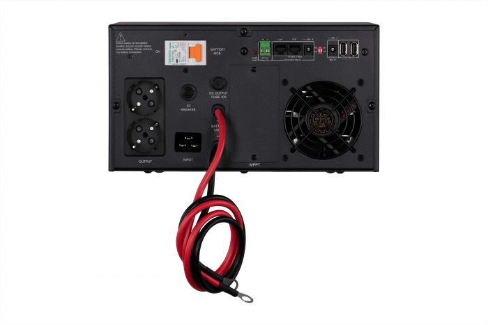 Інвертор 2E HI1000, 1000W, 12V - 230V, LCD, AVR, 2xSchuko + DC output