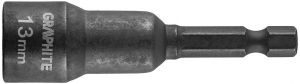 Головка торцева GRAPHITE, 1/4", ударна з магнітом, 13х65мм, сталь S2