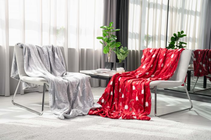 Плед Ardesto Christmas Flannel, 160х200см, 100% поліестер, ялинки