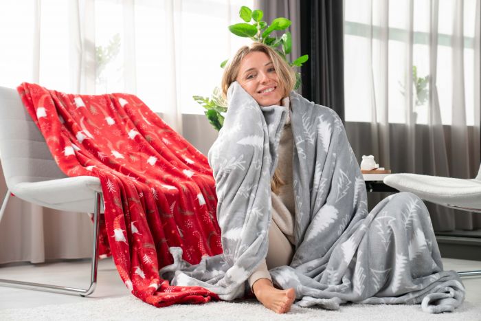 Плед Ardesto Christmas Flannel, 160х200см, 100% поліестер, гноми