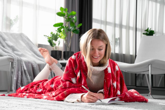 Плед Ardesto Christmas Flannel, 160х200см, 100% поліестер, гноми