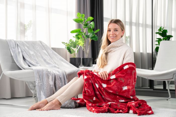 Плед Ardesto Christmas Flannel, 160х200см, 100% поліестер, гноми