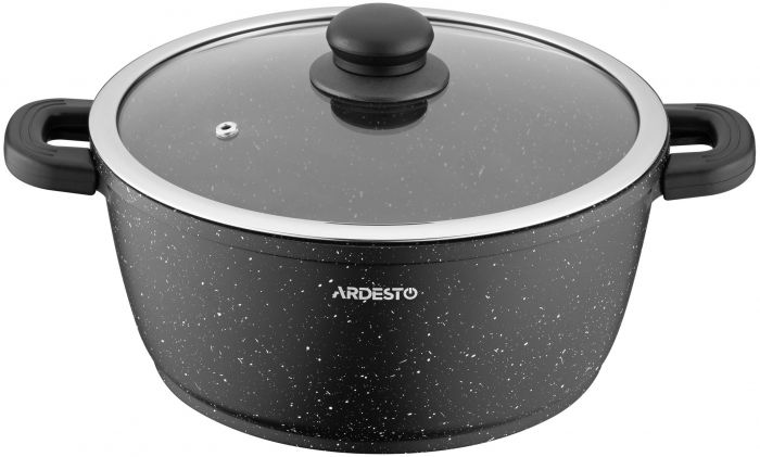 Каструля зі скляною кришкою Ardesto Gemini Anzio, 4.4л, алюміній, чорний