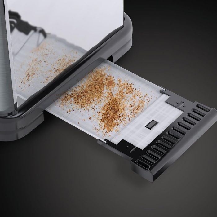 Тостер Russell Hobbs Oxford 1000Вт, довгі слоти, метал, сріблястий