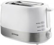 Тостер Gorenje, 850Вт, функц. розморожування, автовідключення, пластик/метал, білий
