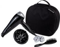 Фен Remington Style Edition, 2200Вт, 3 режими, іоніз-я, хол. обдув, дифузор, гребінець, резинка, кейс, чорно-сірий