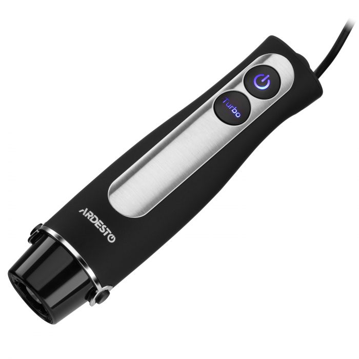 Блендер Ardesto заглибний 800Вт, 3в1, чаша-600мл, чопер-500мл, чорно-сріблястий