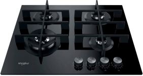 Варильна поверхня Whirlpool газова на склі, 60см, чавун, конфорка з подвійним рядом полум'я, чорний Варильна поверхня Whirlpool газова на склі, 60см, чавун, конфорка з подвійним рядом полум'я, чорний
