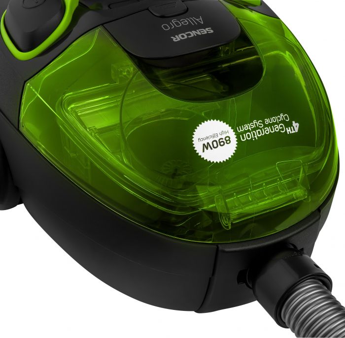 Пилосос Sencor контейнерний Allegro, 890Вт, конт пил -1.5л, НЕРА, чорно-зелений