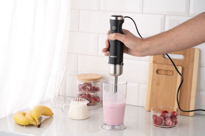 Блендер ARDESTO заглибний 600Вт, чаша-600мл, вінчик для взбивання, чорно-сріблястий