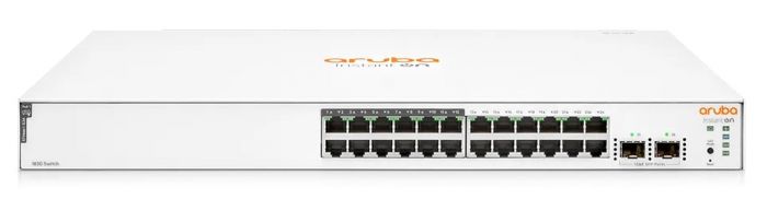 Комутатор HPE Aruba Instant On 1830 24xGE, PoE Class 4 195W (ports 1-12), 2xSFP ports, LT Warranty
