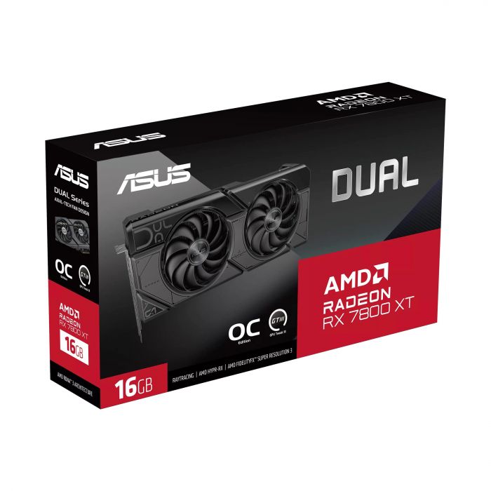 Вiдеокарта ASUS Radeon RX 7800 XT 16GB GDDR6 DUAL OC DUAL-RX7800XT-O16G