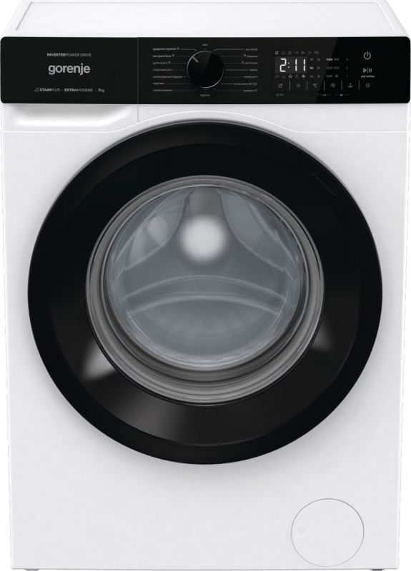 Пральна машина Gorenje фронтальна, 7кг, 1400, A+++, 47см, дисплей, пар, інвертор, білий