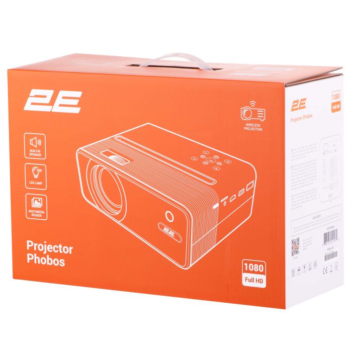 Проєктор 2E Phobos FHD, 200 lm, LED, 1.3, WiFi