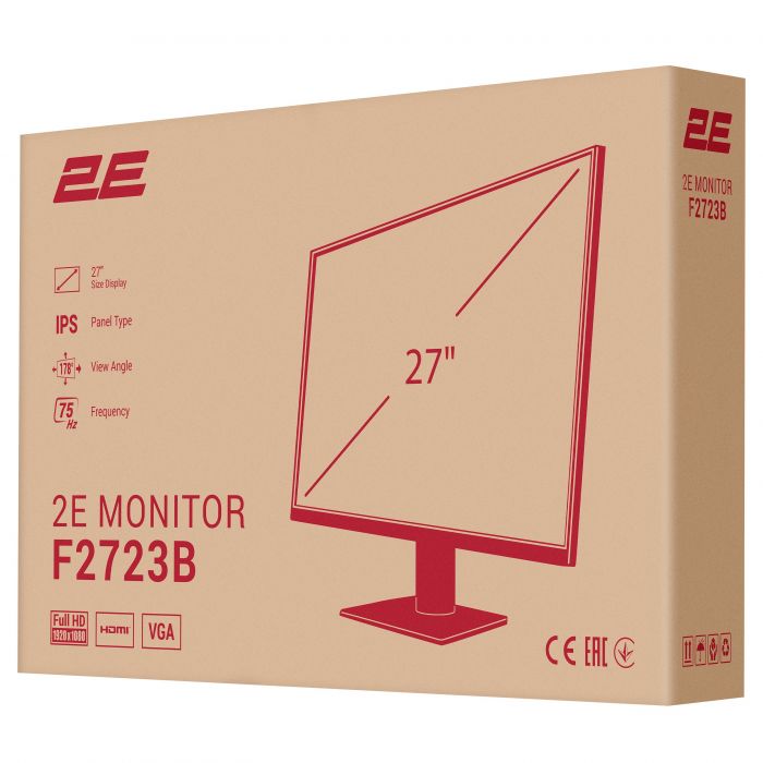 Монітор 2E 27" F2723B D-Sub, HDMI, IPS, 75Hz