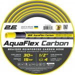 Шланг садовий 2Е AquaFlex Carbon 1/2" 30м 4 шари 20бар -10…+60°C Шланг садовий 2Е AquaFlex Carbon 1/2" 30м 4 шари 20бар -10…+60°C