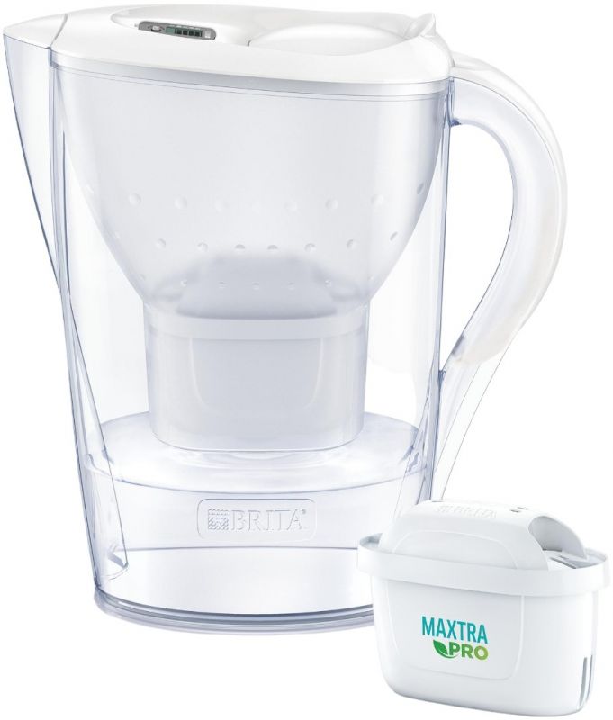 Фільтр-глечик Brita Marella Memo MXPro 2.4л (1.4л очищеної води) з фільтр-картриджем 3шт, білий