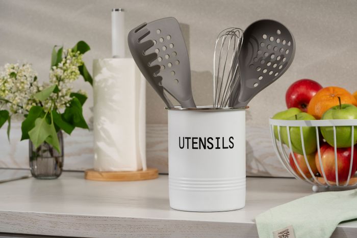 Підставка для кухонного приладдя Ardesto Midori 12х15.5см, метал, білий Підставка для кухонного приладдя Ardesto Midori 12х15.5см, метал, білий