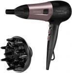 Фен Rowenta Powerline, 2400Вт, 3 режими, дифузор, іоніз-я, хол. обдув, чорно-рожевий