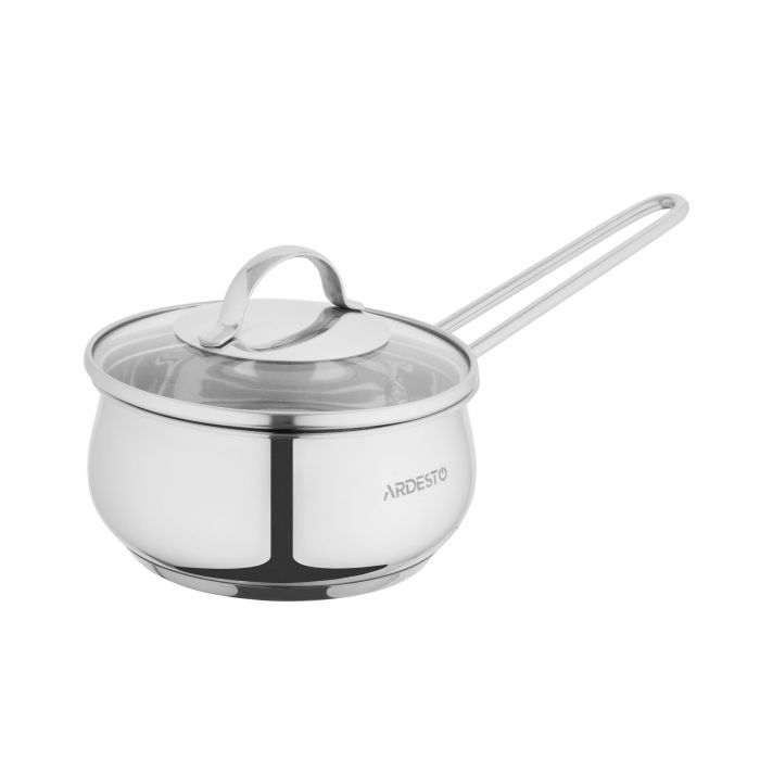 Ківш зі скляною кришкою ARDESTO Gemini Liguria, 1.3л, нержавіюча сталь