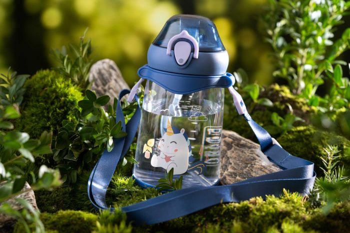 Пляшка для води дитяча Ardesto Unicorn, 500мл, пластик, синій Пляшка для води дитяча Ardesto Unicorn, 500мл, пластик, синій