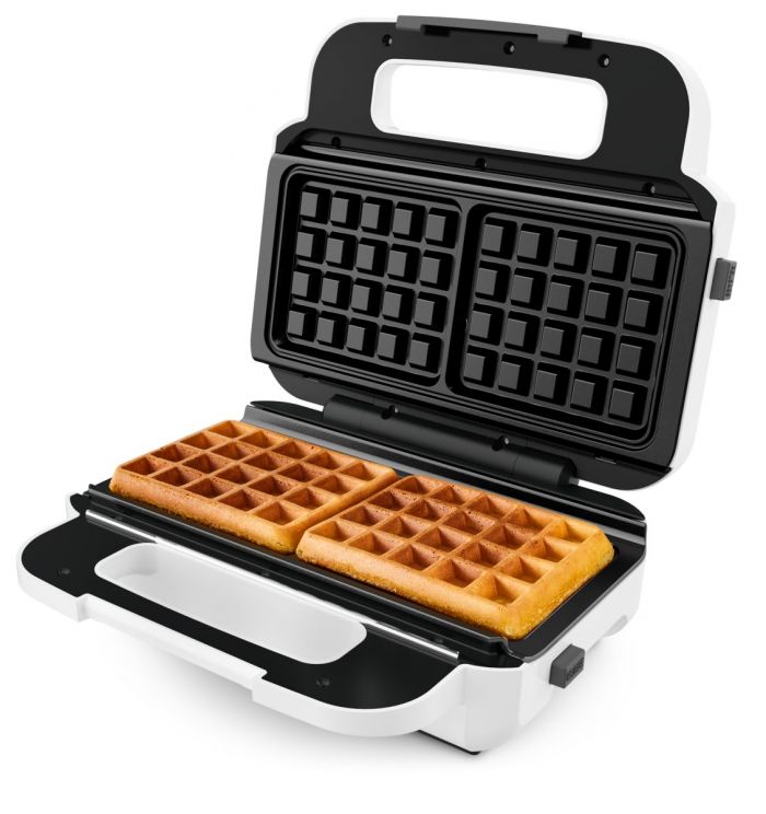 Мультимейкер Tefal Snack XL 850Вт, тефлон, 3 пластини, корпус-пластик, біло-чорний