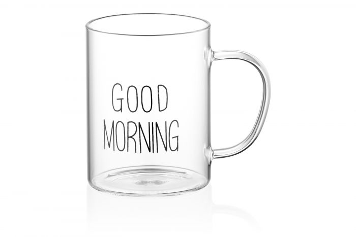 Набір чашок з ручками ARDESTO Good Morning, 420мл, 2шт, боросилікатне скло, прозорий