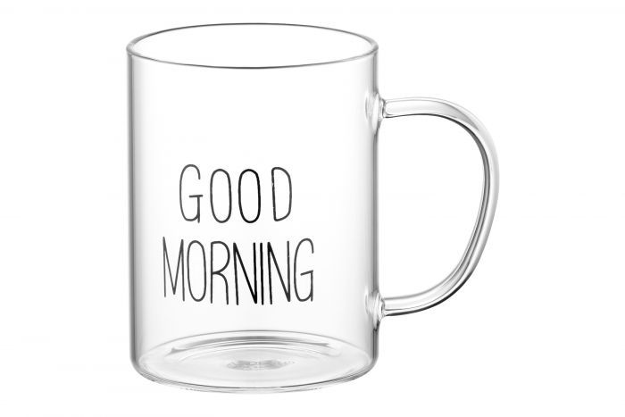 Набір чашок з ручками ARDESTO Good Morning, 420мл, 2шт, боросилікатне скло, прозорий