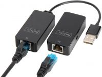 Подовжувач DIGITUS USB, USB 2.0, для використання з кабелем Cat5/5e/6 UTP, STP або SFT, до 50 м, чорний