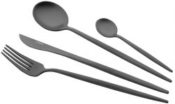 Набір столових приборів Ardesto Black Mars Trento, 4 прибори, нержавіюча сталь, чорний