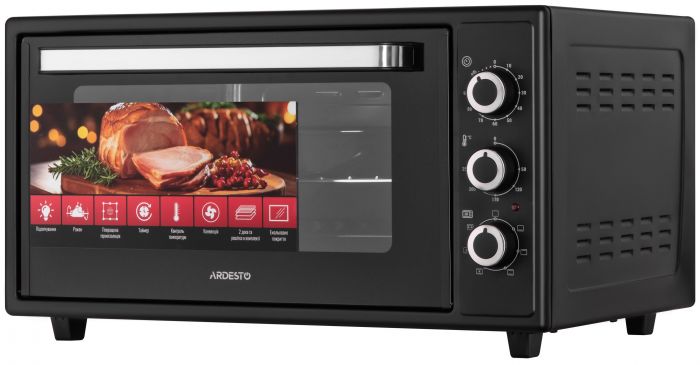 Піч електрична ARDESTO, 48л, 1600Вт, механіч., конвекція, рожен, чорний