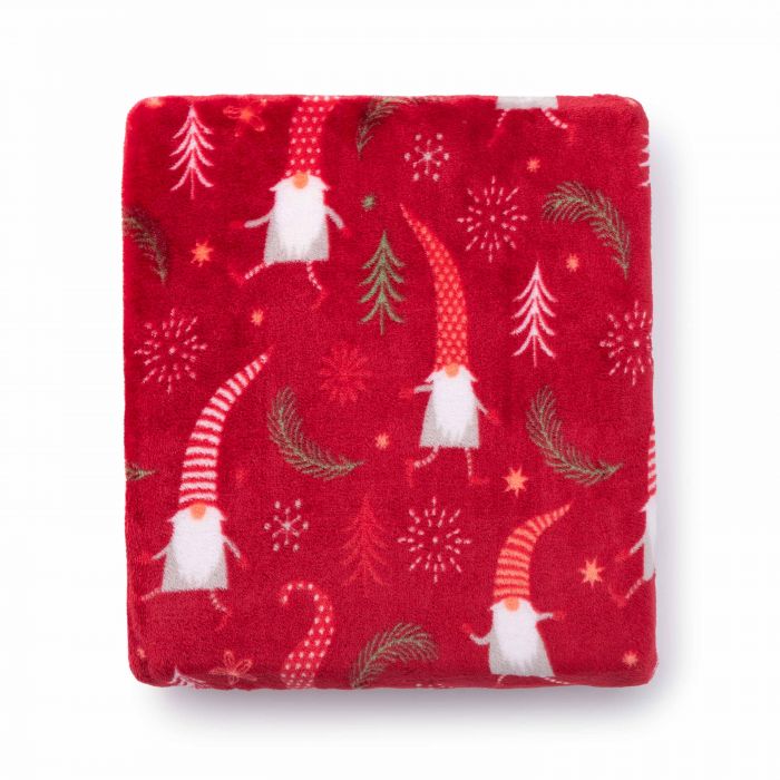 Плед Ardesto Christmas Flannel, 160х200см, 100% поліестер, гноми
