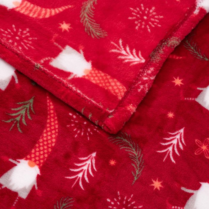 Плед Ardesto Christmas Flannel, 160х200см, 100% поліестер, гноми