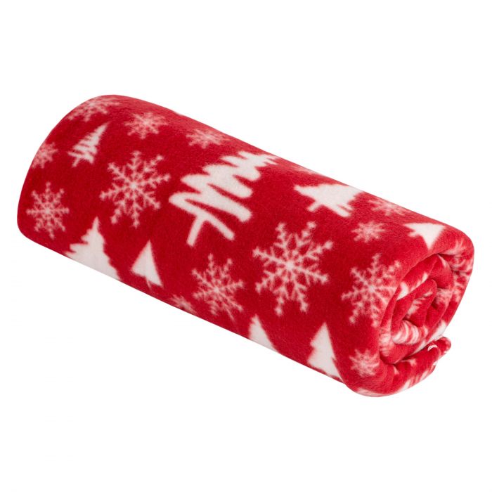 Плед Ardesto Christmas Fleece 130x160см, 100% поліестер, засніжені ялинки