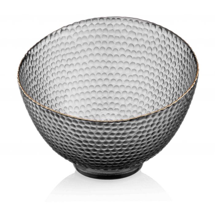 Салатник ARDESTO Commelina, 18см, скло, сірий