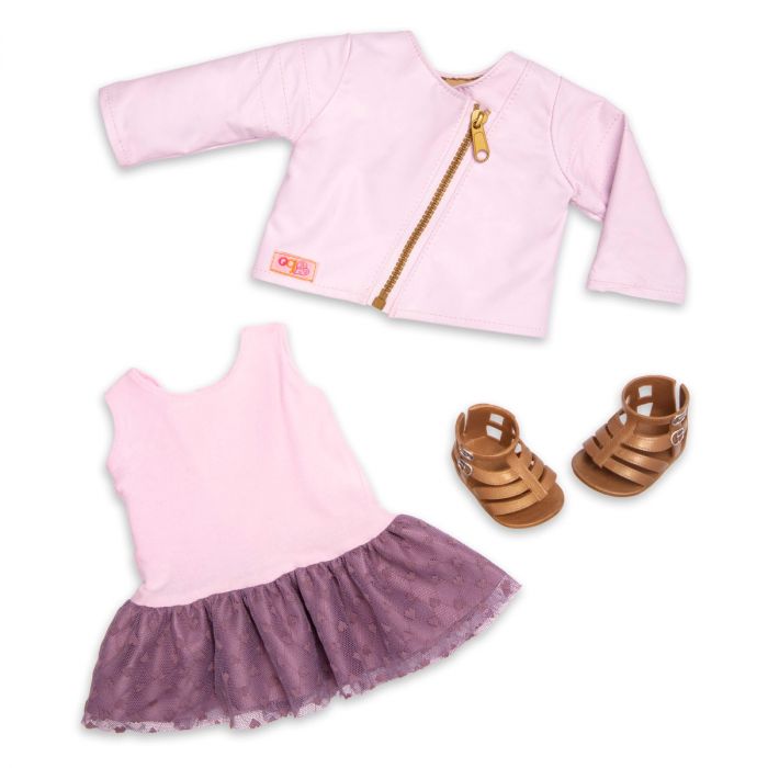 Лялька Our Generation Віена в рожевій шкіряній куртці 46см