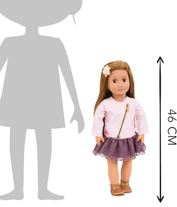 Лялька Our Generation Віена в рожевій шкіряній куртці 46см