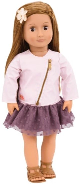 Лялька Our Generation Віена в рожевій шкіряній куртці 46см